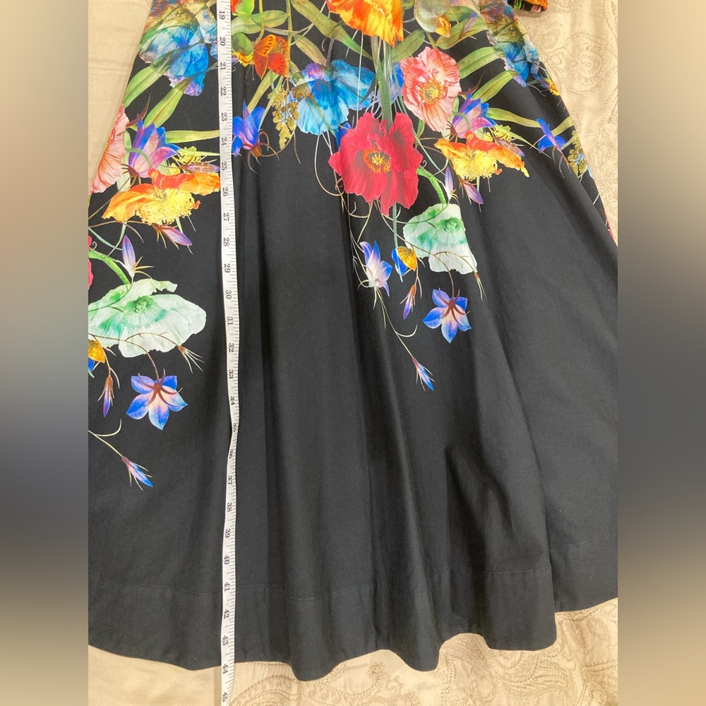 Rickie Freeman for Teri Jon Black Floral Midi Dress Size 12 - Picture 11 of 12